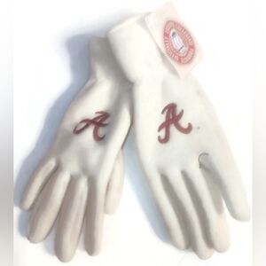 ALABAMA CRIMSON TIDE, White. NCAA Gloves OS